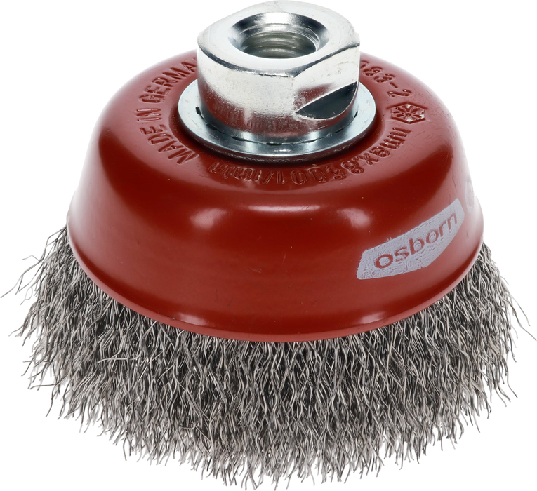 Osborn Cup Brush D80mm, Crimped Steel Wire 0.30mm, M14 Thread - 0002613163