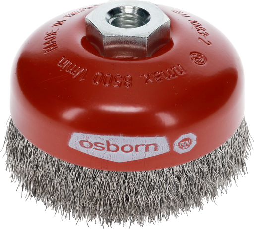 Osborn Cup Brush D100mm, Crimped Steel Wire 0.30mm, M14 Thread - 0002613164