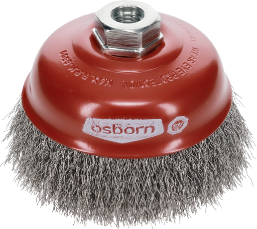 Osborn PRO Cup Brush D125mm, Crimped Steel Wire 0.30mm, M14 Thread - 0002613165