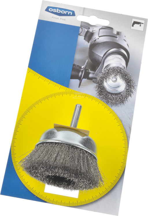 Osborn Cup Brush D75 S6 crimped steel wire 0,30 T20