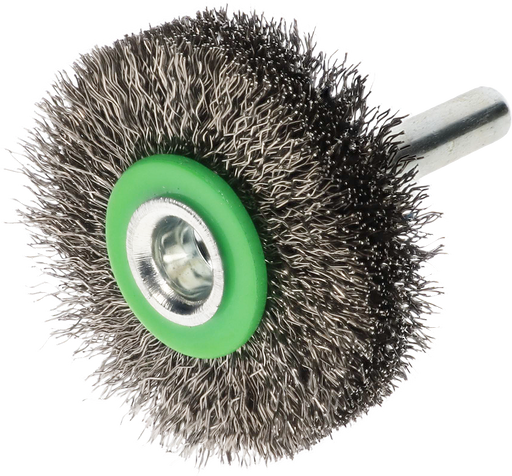Osborn Rotary Brush D40mm, Crimped Stainless Steel Wire 0.20mm with 6mm Shank - 0002503342