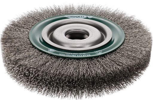 Wheel Brush - 200x30mm, Bore 31.75mm + Adapter, Crimped Stainless Steel Wire 0.30mm, Single Pack, Osborn - 9902566362
