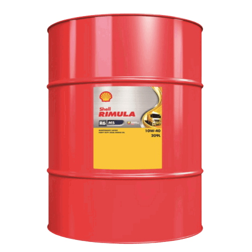 Shell 550035977 Rimula R6 MS 10W-40 E7 LDF3, HD Engine Oil - 209 litre