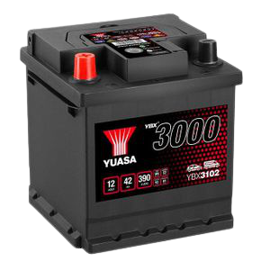 Yuasa YBX3102 12V 42Ah 390A SMF Battery, 4 Years Warranty