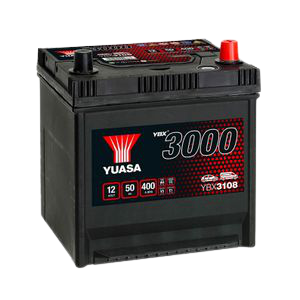 Yuasa YBX3108 12V 50Ah 400A SMF Battery, 3 Years Warranty