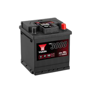 Yuasa YBX3202 12V 42Ah 390A SMF Battery, 4 Years Warranty