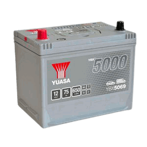 Yuasa YBX5069 SILVER HIGH PERFORMANCE CAR BATTERY 12V 75AH, 5 Years Warranty