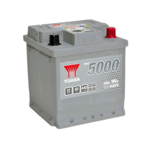 Yuasa YBX5202 SILVER HIGH PERFORMANCE CAR BATTERY 12V 45AH, 5 Years Warranty