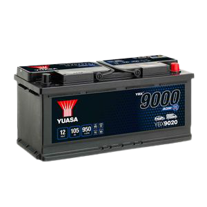 Yuasa YBX9020 AGM START STOP CAR BATTERY 12V 105AH, 3 Years Warranty