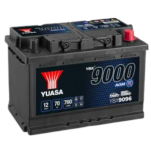 Yuasa YBX9096 12V 70Ah 760A AGM Start Stop Plus Battery, 4 Years Warranty