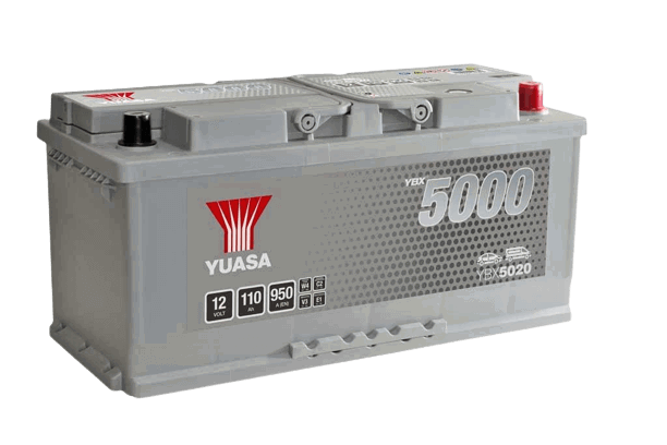 Yuasa YBX5020 12V 110Ah 950A Silver High Performance Battery, 5 Years Warranty